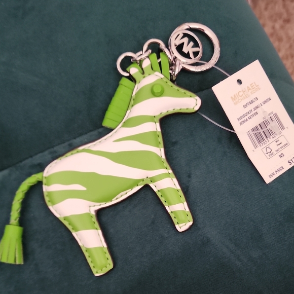 Michael Kors Green and White Zebra Bagcharm - Picture 1 of 2